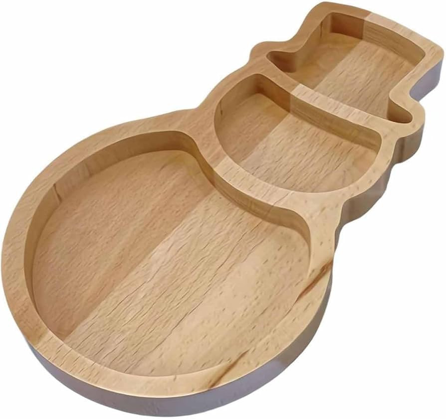Generic Rustic Modern Wooden Serving Platter Christmas Snowman Shaped Wooden Serving Tray (Snowma... | Amazon (US)