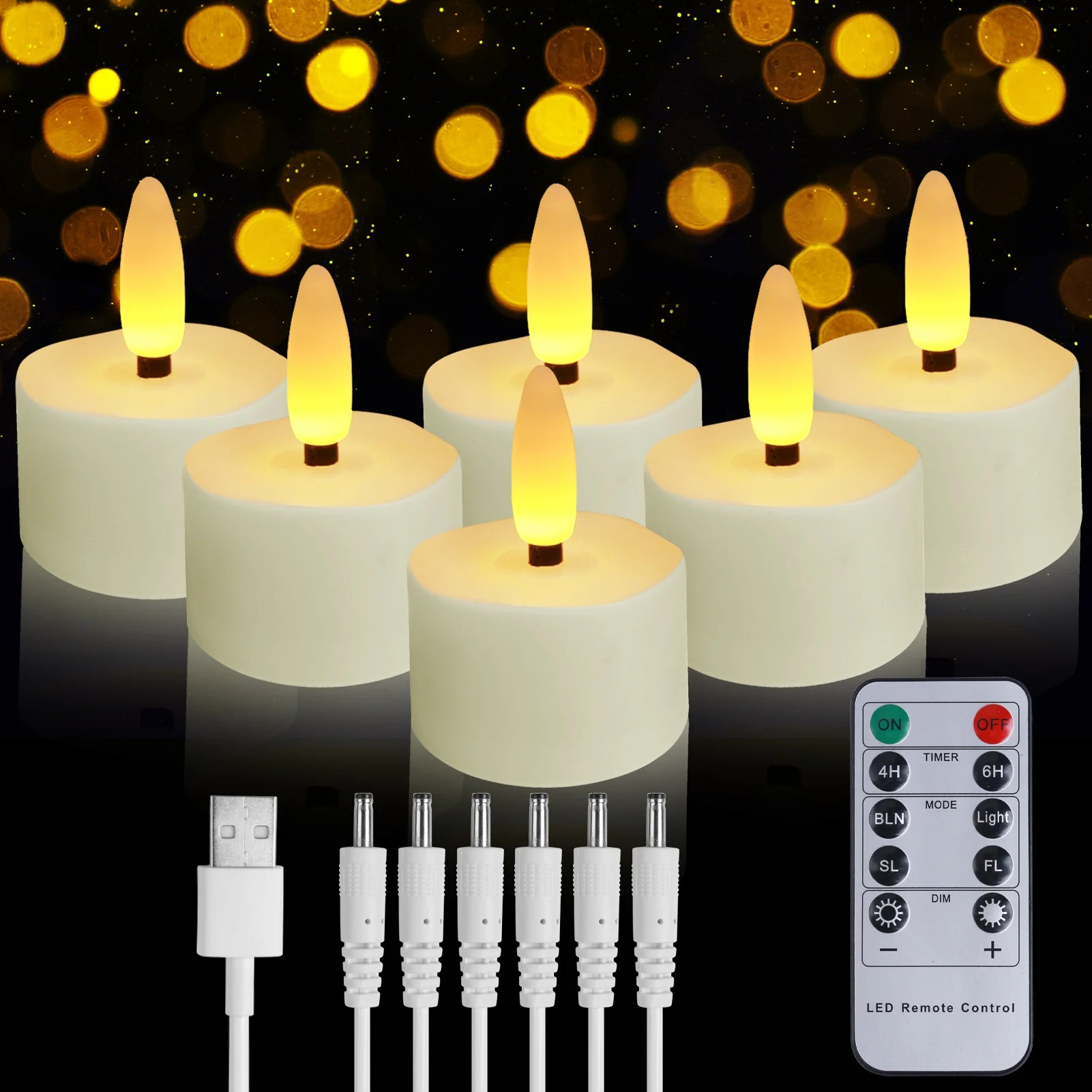 Rechargeable Candles Tea Lights with Remote Timer, LED Tea Lights Candles Battery Operated, Recha... | Walmart (US)