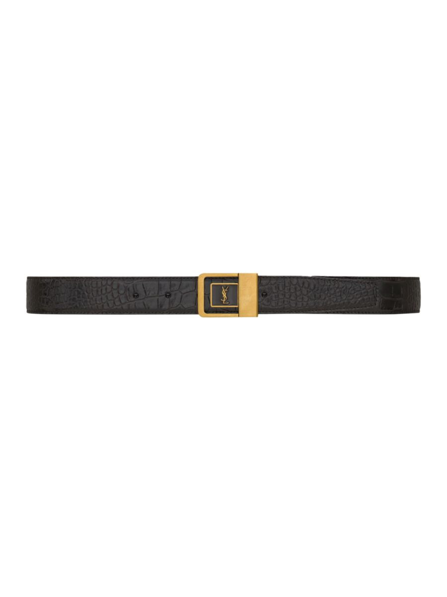 Buckle Belt In Crocodile Embossed Leather | Saks Fifth Avenue