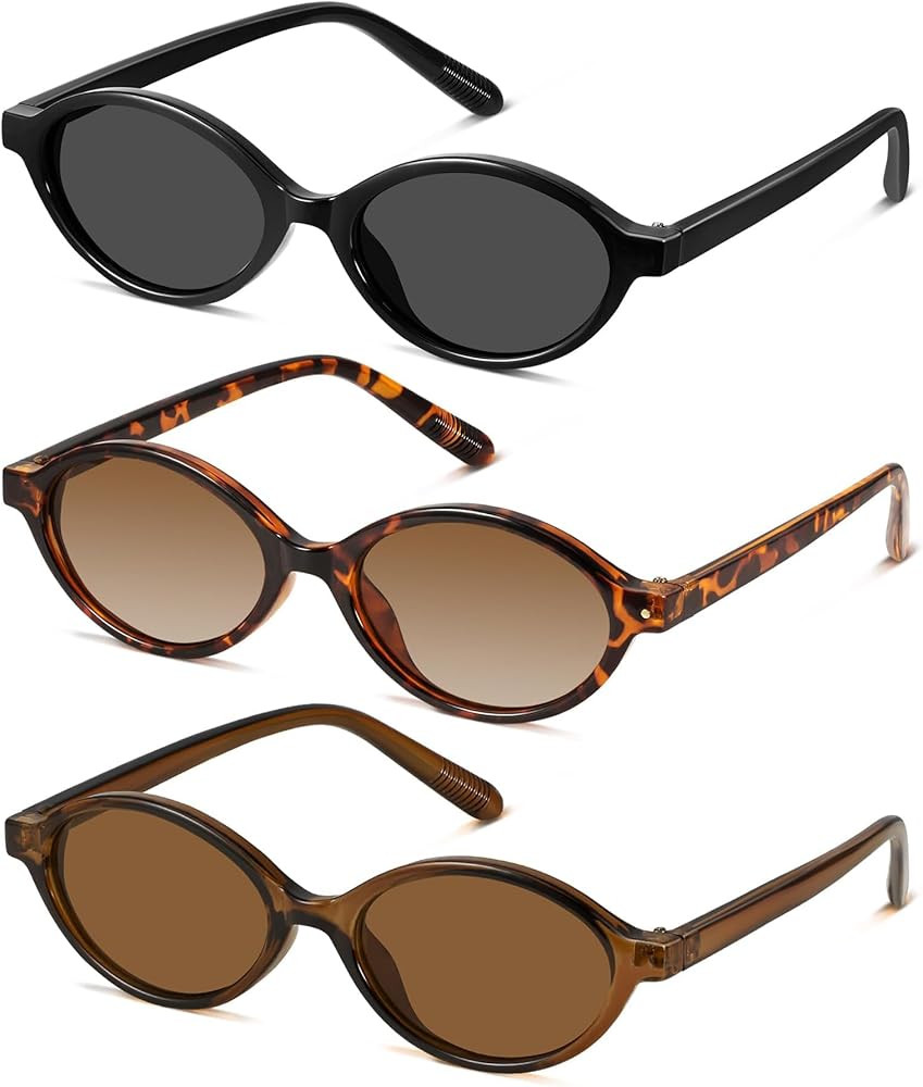 GRFISIA Retro Oval Sunglasses for Women Trendy Vintage 90s Y2K Designer Sun Glasses UV400 Protect... | Amazon (US)