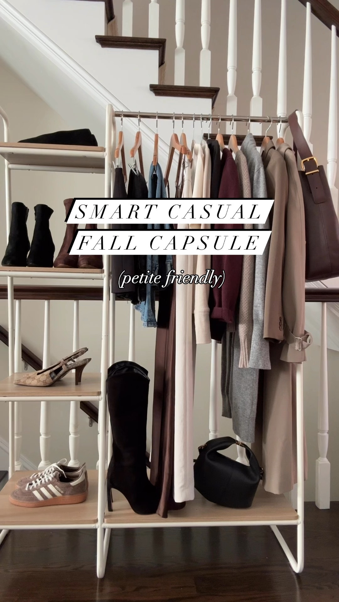 Fall smart casual capsule wardrobe. Everything pictured is currently stocked unless noted below!



1. Trench coat: Oak Fort XXS in “brindle” use code JEANTRENCH for 20% off. Runs oversized & long. Also linked options available in petite sizing
2. Blazer: Old Navy xs petite. Relaxed boyfriend fit on me - color looks different in person than is shown in the link  
3. Cardigan: Quince xs, lighter weight layer. 
4. Crewneck sweater: Everlane honeycomb xxs. Old, linked their current versions.
5. Accent color sweater: Quince shrunken cashmere sweatshirt XS
6. Layering tops: Gap xs petite
7. White tee: COS xs (its the off white color)
8. Slip dress: Quince xs 
9. Trousers: Aritzia 0 short (“shorter” is ideal for my 5’ height)
10. Blue jeans: Madewell PVJ wide 24 petite
11. Slim ankle jeans: Madewell 24 hems cut, or recommend Levi’s wedgie straight with finished hem
12. Black Skort: Abercrombie xxs
13. Bucket tote: Madewell chocolate raisin
14. Crossbody bag: Polene with my own strap, not linkable
15. Sneakers: Adidas Spezial 5 (TTS to half size big)
16. Kitten heels: Gucci 35
17. Flats: Sezane 5, worn with heel inserts 
18. Ankle boots: Madewell and Amazon 5
19. Tall boots: Schutz 5.5 (runs small and narrow)


#LTKSeasonal #LTKWorkwear