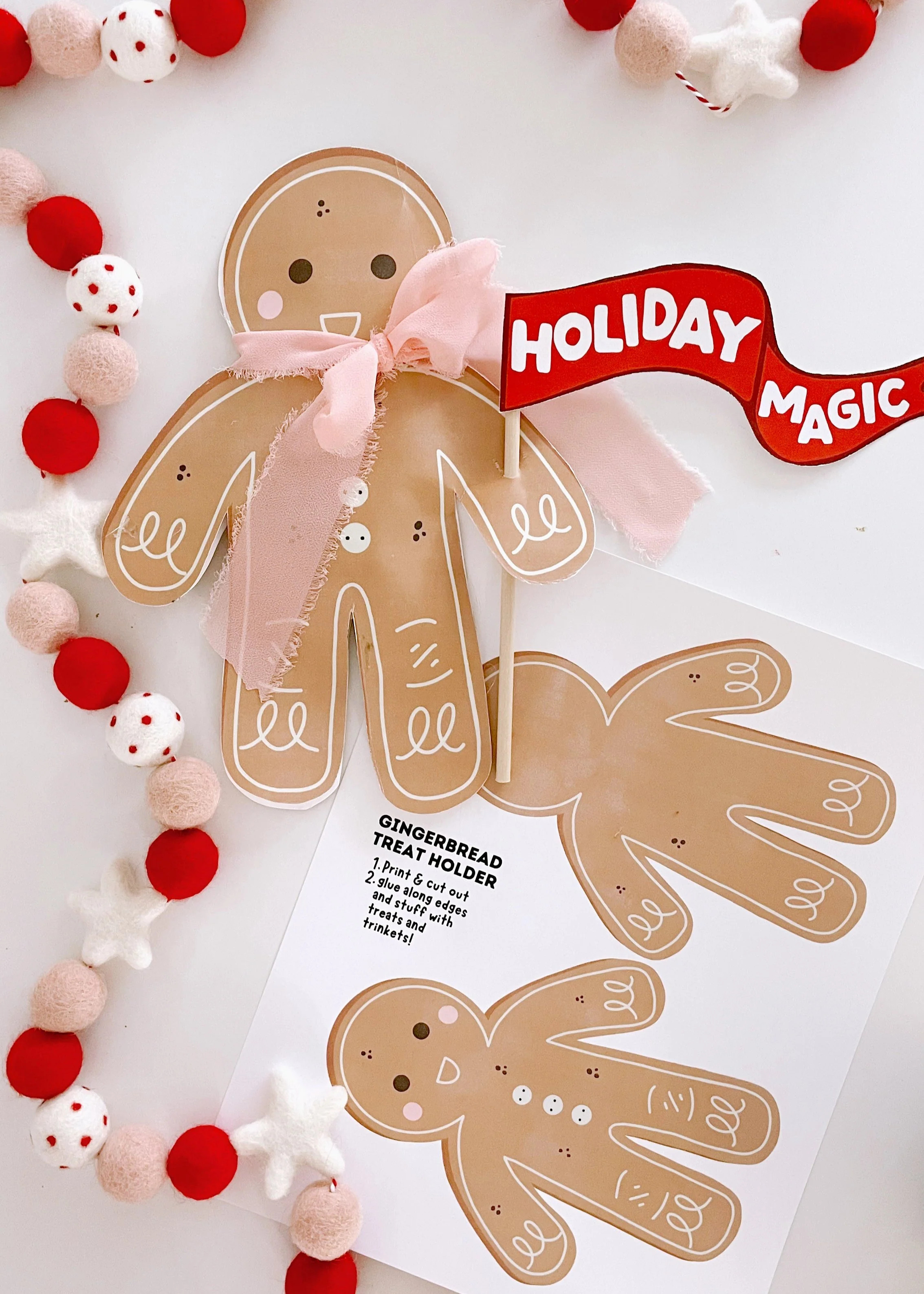 Gingerbread Treat Holder + Craft | Printable craft | The Letter Vee