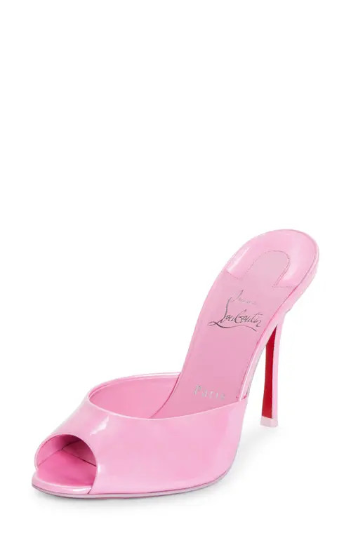 Christian Louboutin Me Dolly Peep Toe Slide Sandal in Baby Pink/Lin Baby Pink at Nordstrom, Size 10.5Us | Nordstrom