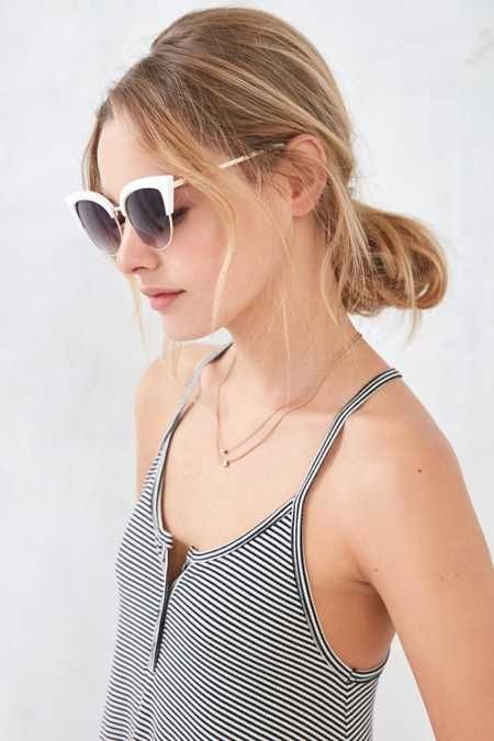Half-Frame Exaggerated Cat-Eye Sunglasses | Urban Outfitters US