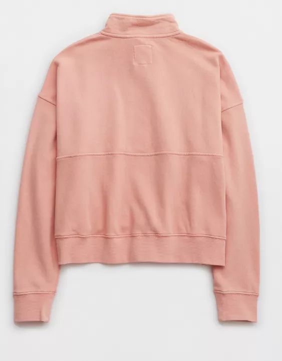 Aerie Button Mock Neck Cropped Sweatshirt | American Eagle Outfitters (US & CA)
