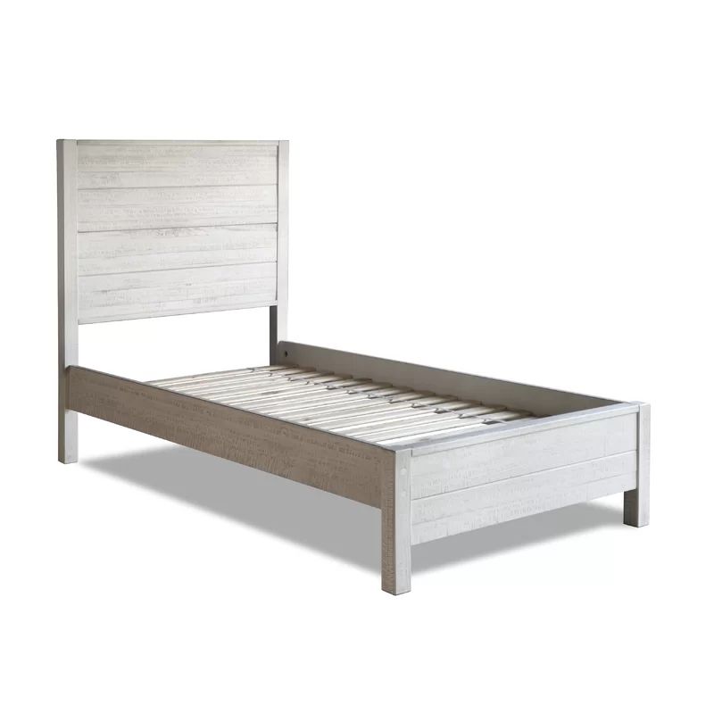 Rustic Off-White Montauk Solid Wood Bed | Wayfair North America