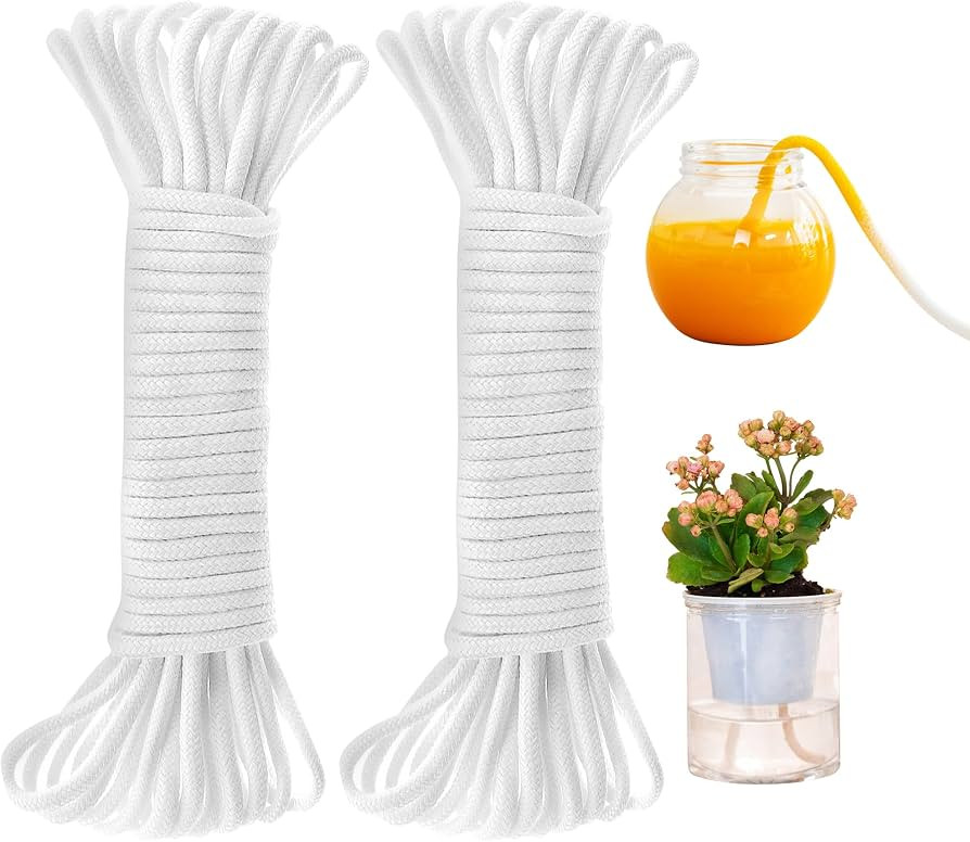 ORIMERC 60 feet 1/6 inch Self Watering Wick Cord for Vacation Self-Watering Planter Pot DIY Autom... | Amazon (US)