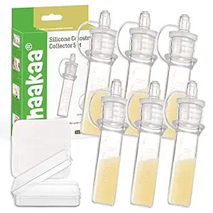 Haakaa Silicone Colostrum Collectors Set with Clear PP Storage Case 4 ml, 6 PK | Amazon (US)
