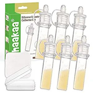 Haakaa Silicone Colostrum Collectors Set with Clear PP Storage Case 4 ml, 6 PK | Amazon (US)