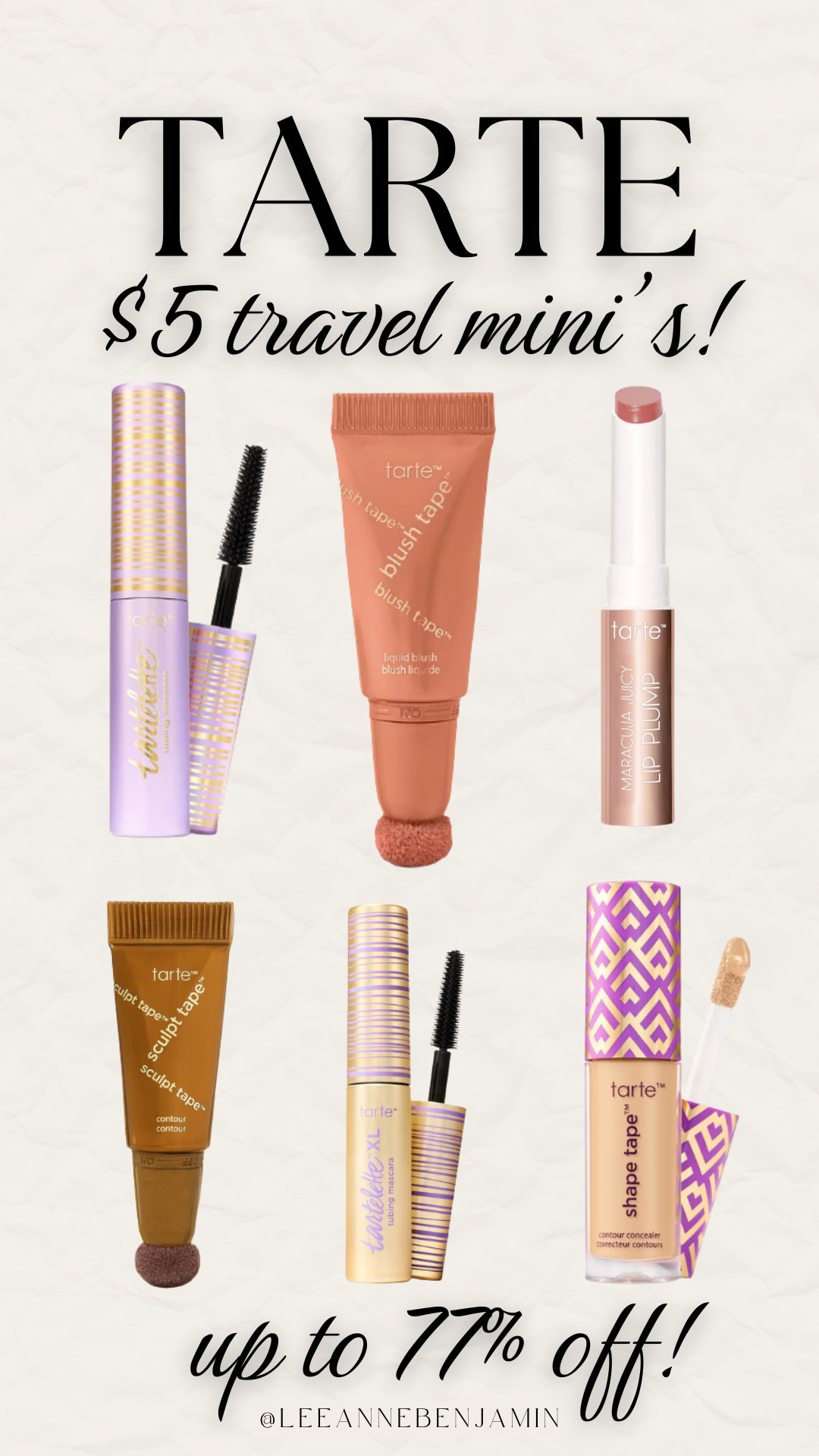 travel minis at Tarte are only $5 for their 4 day sale! Such a great way to try out new products or have your favorites in every purse ready to go! 

 #LTKOver40 #LTKSaleAlert #LTKBeauty