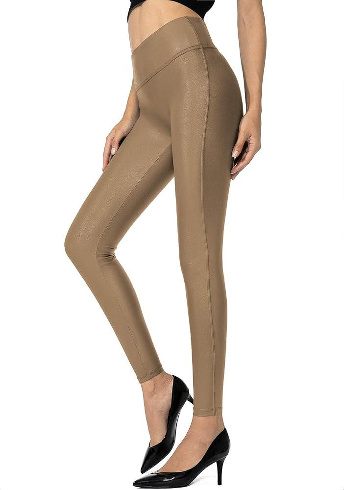 SANTINY Women's Faux Leather Leggings Pants Stretch High Waisted Tights for Women | Amazon (US)