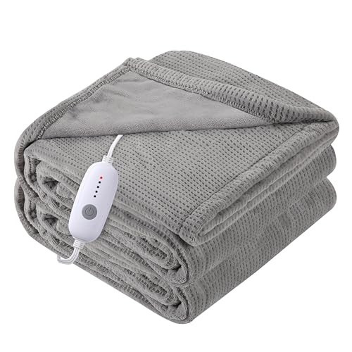 Electric Heated Blanket Full Size 72"x84", Ultra-Soft Heating Blanket with 5 Heat Levels & 10-Hour Auto Off, Fast Heating for Winter Comfort, Grey | Amazon (US)