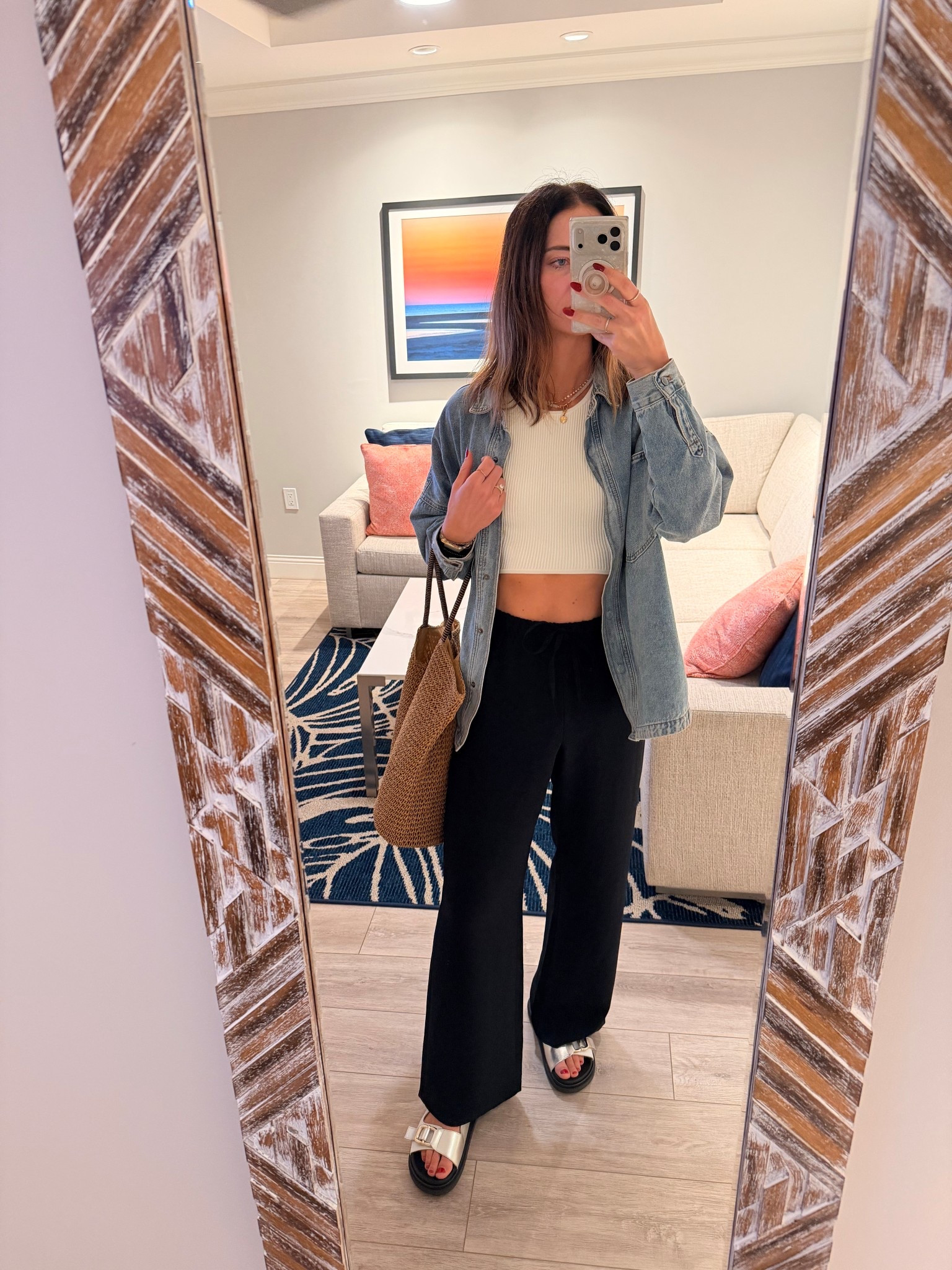 Shacket is Dutch Girl! 

Pants are worth the hype and on sale -- wearing a small tall 

Linked similar tank and shoes! Shoes are sold out Alohas.

#LTKFindsUnder100 #LTKTravel #LTKSaleAlert