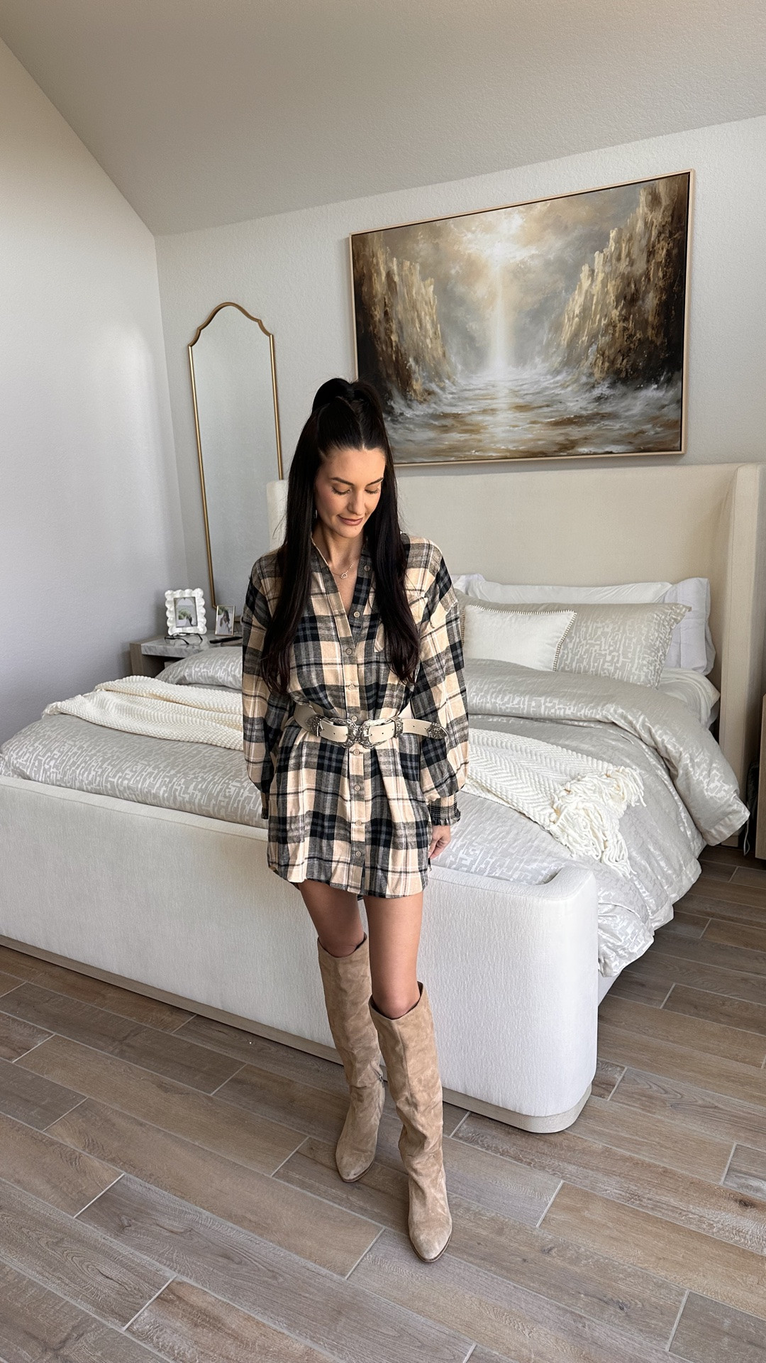Fall outfit
Flannel 
Knee high boots
Fall dress
Autumn outfit

#LTKootd