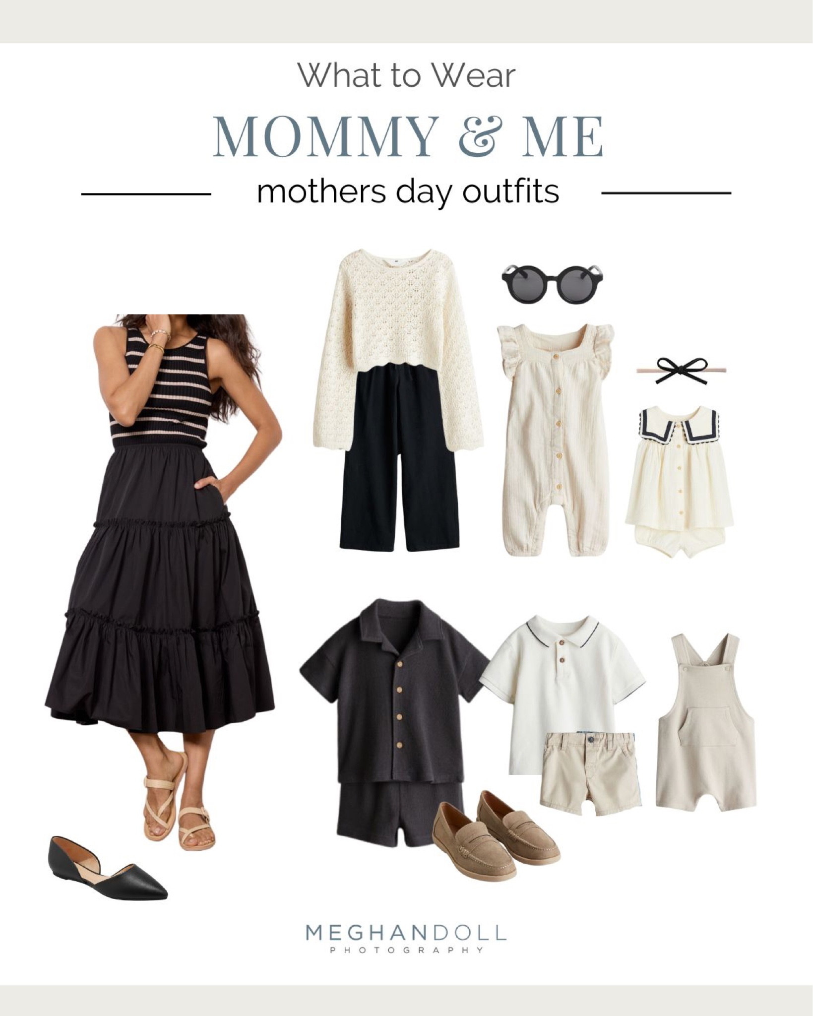 These classic and versatile colors represent the enduring strength and grace of mothers throughout generations. Black embodies sophistication and elegance, symbolizing the unwavering support and guidance that mothers provide. Meanwhile, creams evoke feelings of purity and serenity, reflecting the nurturing and calming presence of mothers in our lives. When combined, black and creams create a timeless and sophisticated palette that exudes timeless beauty and understated luxury. Whether adorning a chic outfit, decorating a Mother's Day brunch table, or featured in a heartfelt card, these hues honor the enduring legacy of maternal love and devotion.

#LTKkids #LTKSeasonal #LTKstyletip