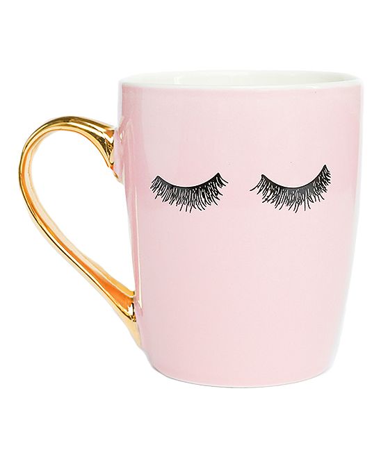 Sweet Water Decor Mugs gold - Pink & Gold Eyelashes Coffee Mug | Zulily