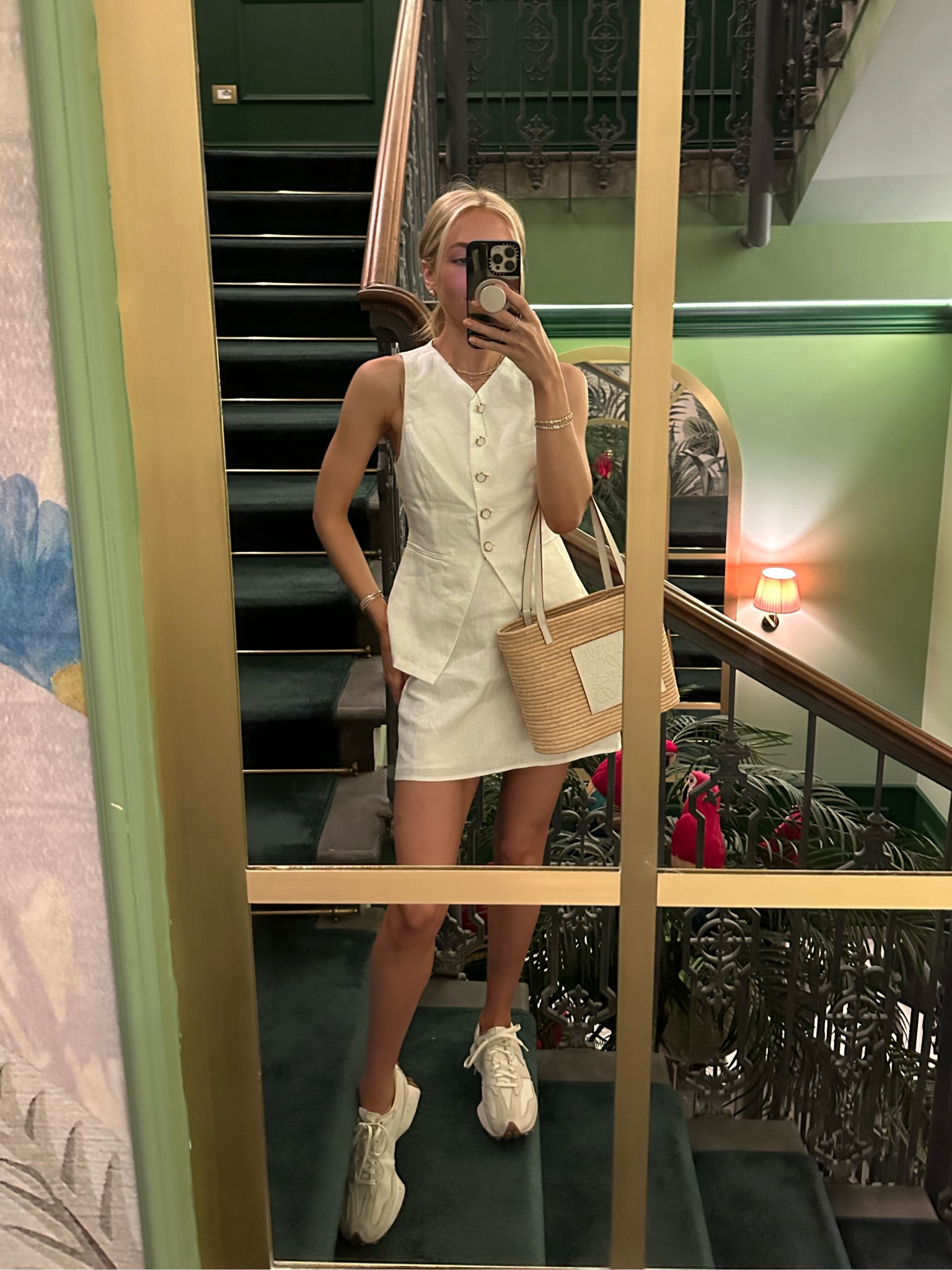 Outfit for a day at the Uffizi museum in Florence - I had planned this look with sandals but the day of realized how walking was ahead so I switched to my New Balance 327’s - I thought it was a little chunky at first with this but honestly feel like it’s how the Italian girls do it! I’m in to it 

Sizes worn here:
Top XS (TTS)
Skirt XS (TTS)
Sneakers 9 (TTS)

#LTKStyleTip #LTKTravel