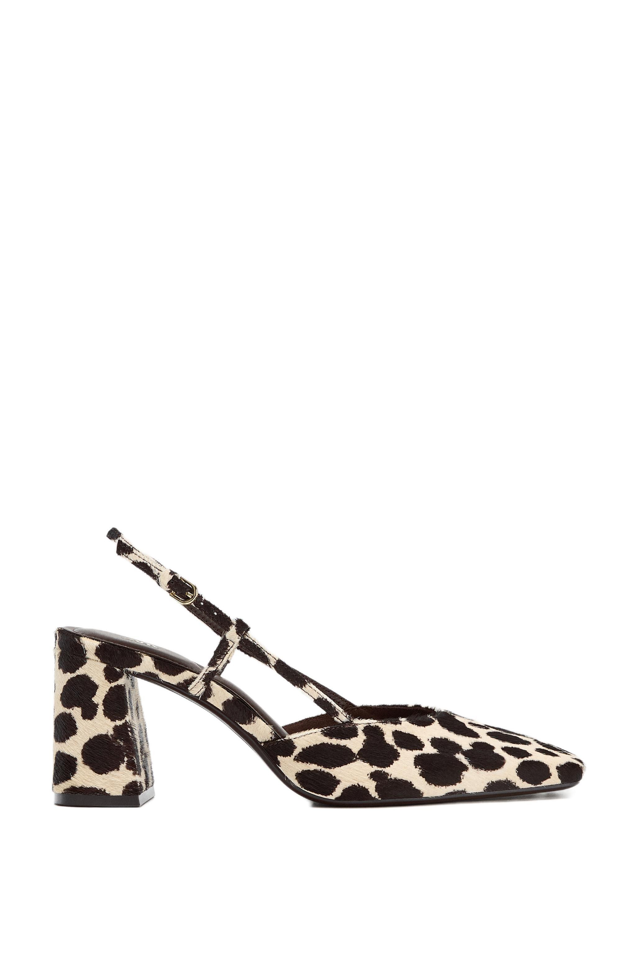ANIMAL PRINT LEATHER SLINGBACK SHOES | Zara US