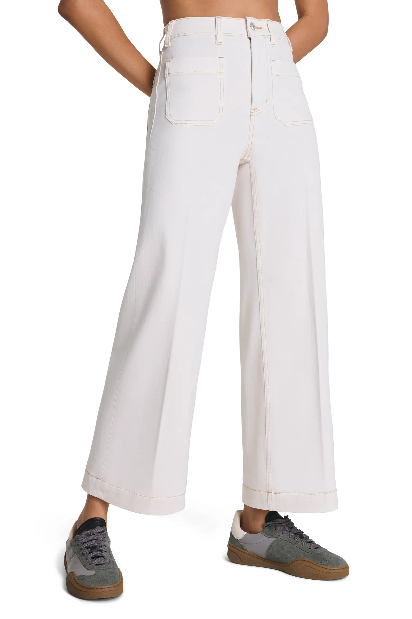 SPANX® SPANXshape™ Authentic 360 Patch Pocket Crop Wide Leg Jeans (Women) | Nordstrom | Nordstrom
