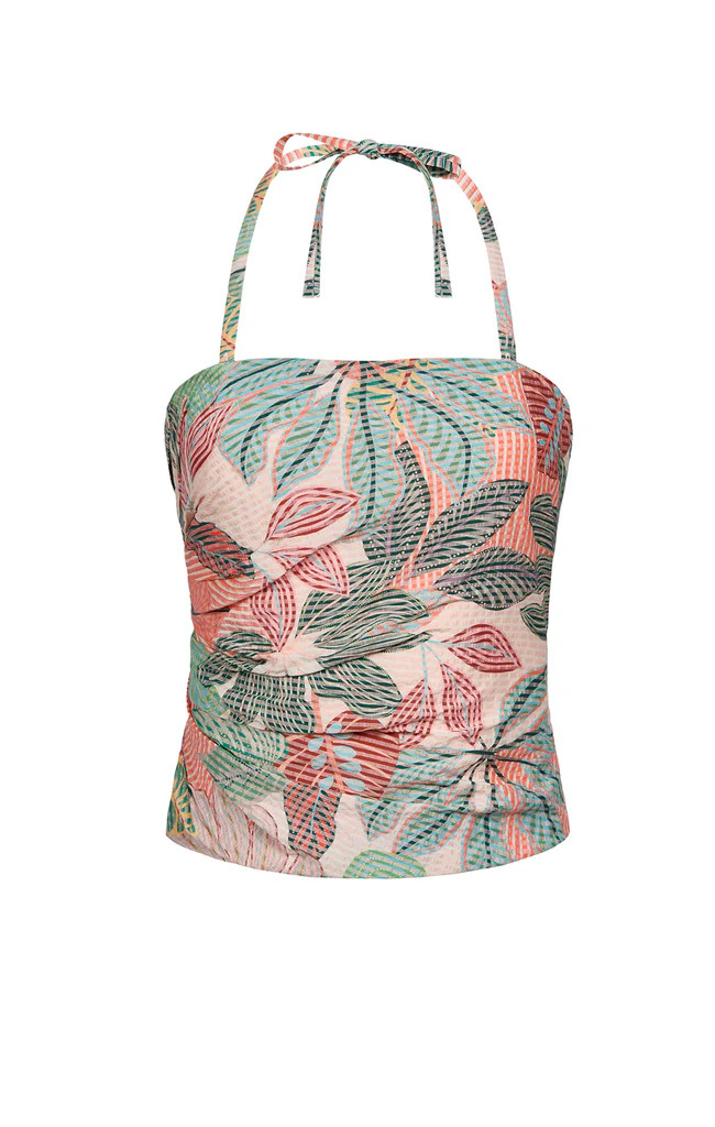 Convertible Halter-Strapless Seersucker Bustier | Etcetera