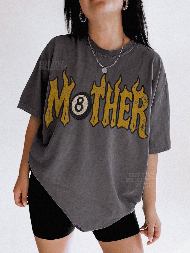 Mother Tee Comfort Colors® Trendy 8 Ball Mother Lucky Mama Shirt Vintage Flames Rad Mom Birthday... | Etsy (US)