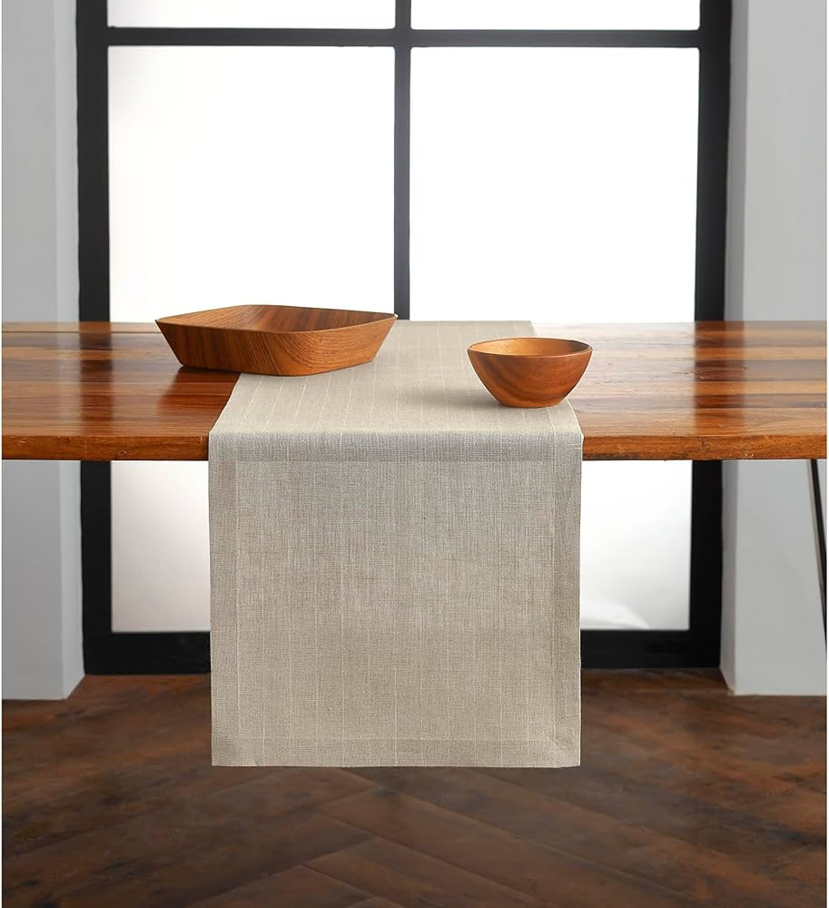Solino Home Pinstripe Linen Table Runner 120 inches Long – 100% Pure Linen 18 x 120 Inch Extra ... | Amazon (US)
