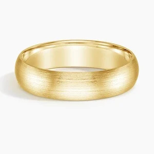 18K Yellow Gold Matte Comfort Fit 5mm Wedding Ring | Brilliant Earth
