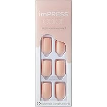 KISS imPRESS Color Press-On Manicure, Gel Nail Kit, PureFit Technology, Short Length, “Peevish Pink” | Amazon (US)