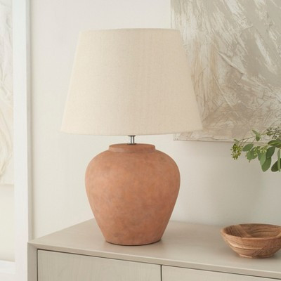Nourison 20" Natural Terracotta Ceramic Pot Table Lamp | Target