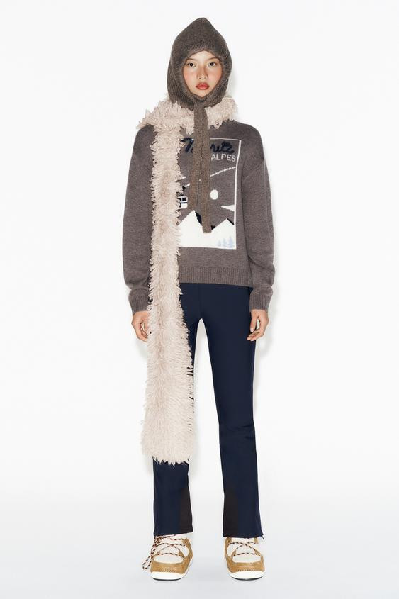 Ankle boots. Upper in a combination of materials and faux shearling effect. Contrasting straps an... | Zara US