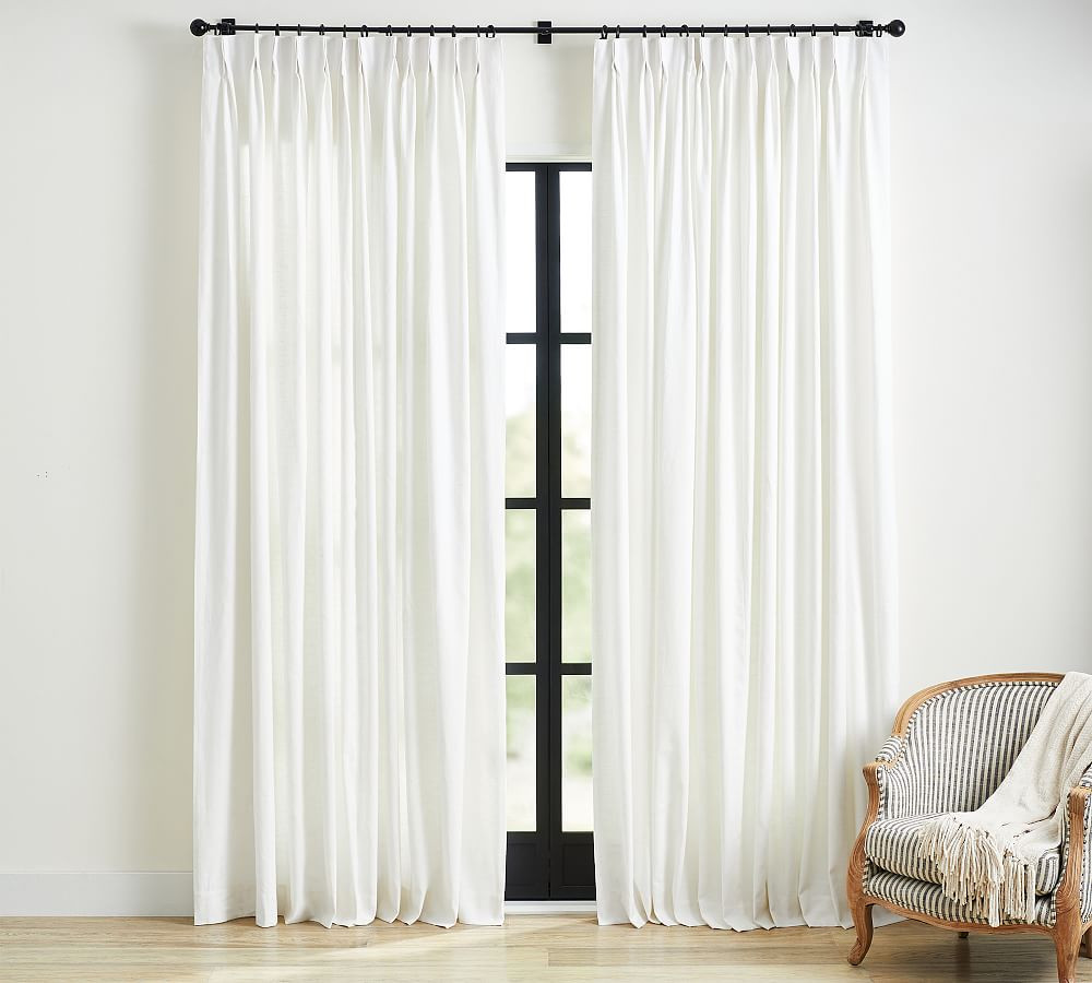 Emery Linen Pinch Pleat Blackout Curtain | Pottery Barn (US)