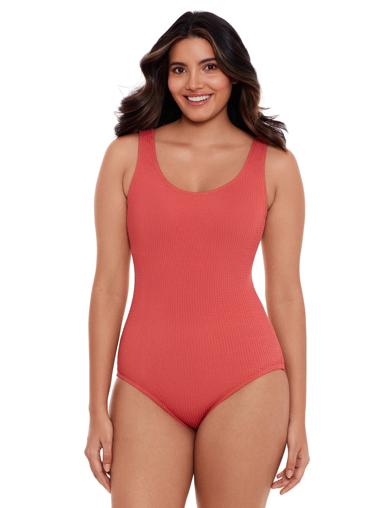 Time and Tru Women's and Plus Crinkle One Piece Swimsuit, Sizes XS-3X | Walmart (US)