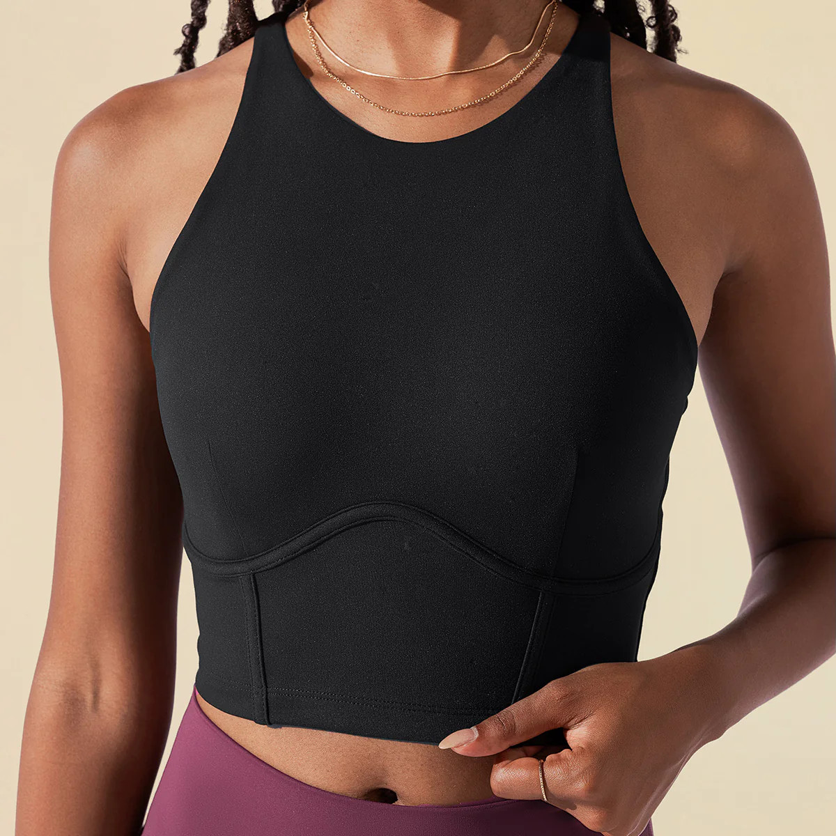 Cleo Corset Crop Bralette - Black | POPFLEX