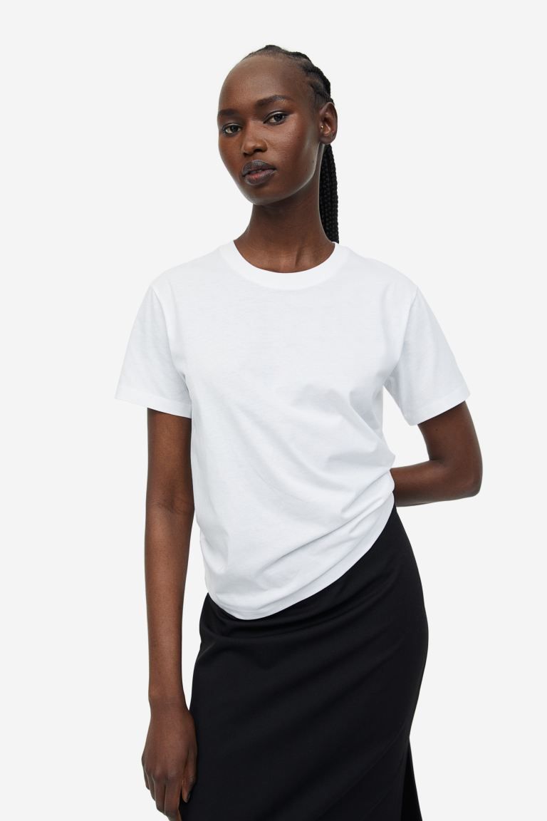 Cotton T-shirt - White - Ladies | H&M US | H&M (US)