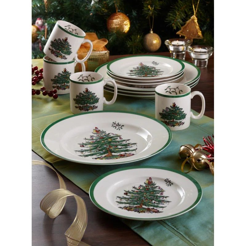 Christmas Tree 12 Piece Dinnerware Set, Service for 4 | Wayfair North America