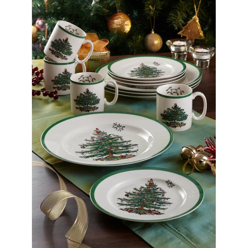 Christmas Tree 12 Piece Dinnerware Set, Service for 4 | Wayfair North America