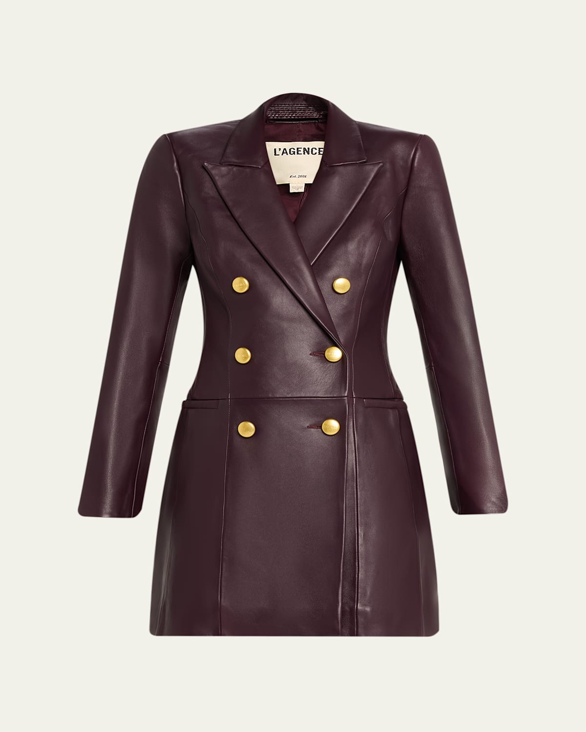 Tora Double-Breasted Leather Blazer Dress | Bergdorf Goodman