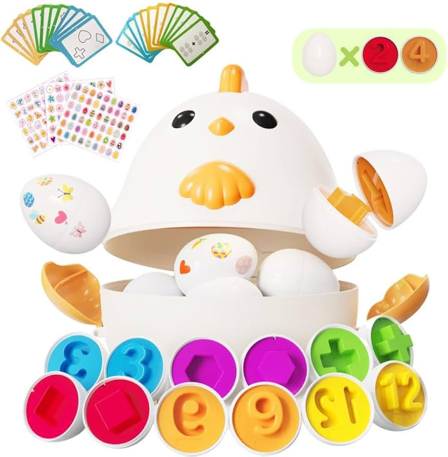 24 Easter Eggs Matching Toys, Easter Basket Stuffers for Toddlers Kids, Easter Basket Essentials ... | Amazon (US)