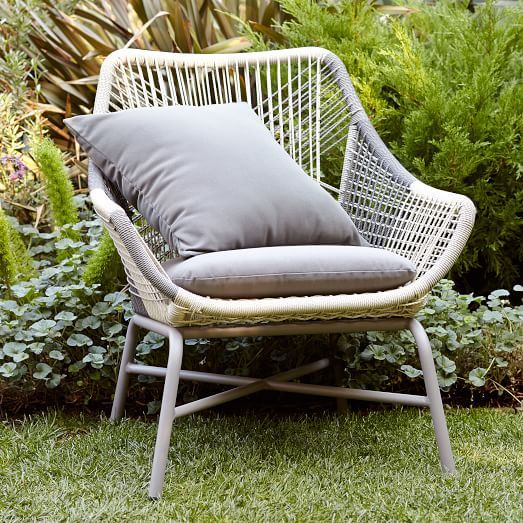 Huron Outdoor Large Lounge Chair + Cushion | West Elm (US)