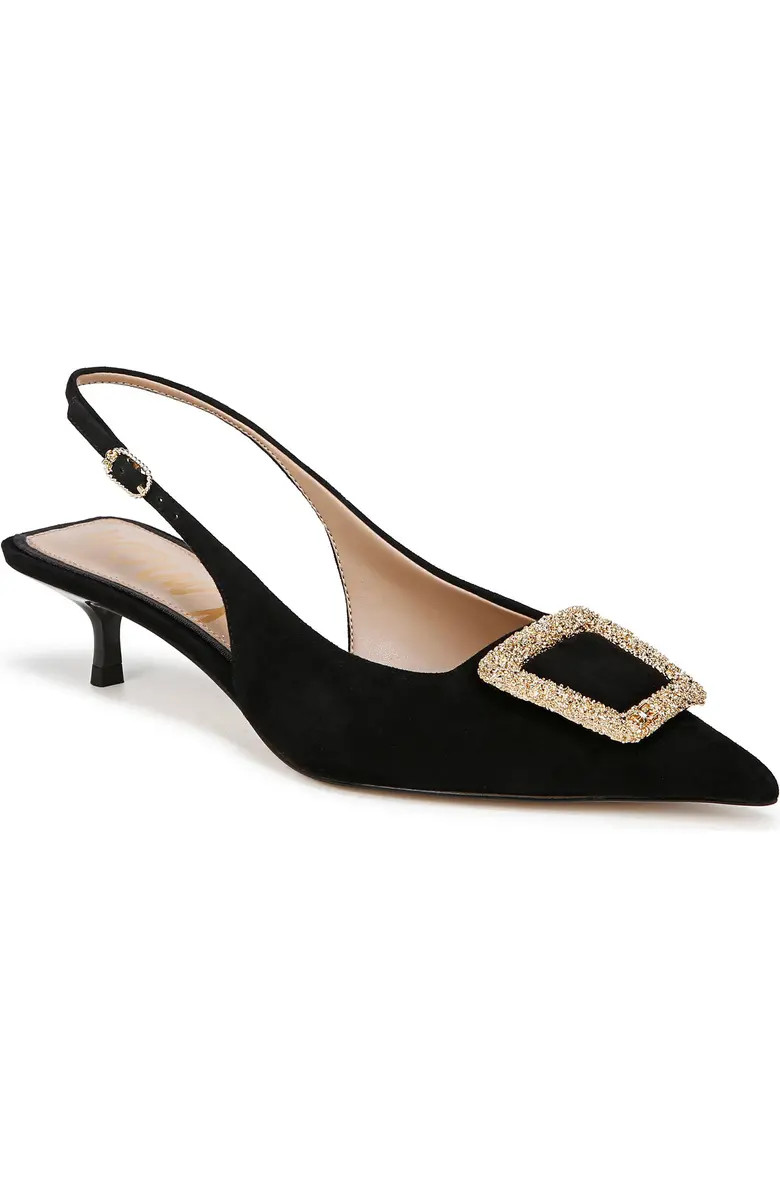 Kammie Slingback Pointed Toe Kitten Heel Pump (Women) | Nordstrom Rack