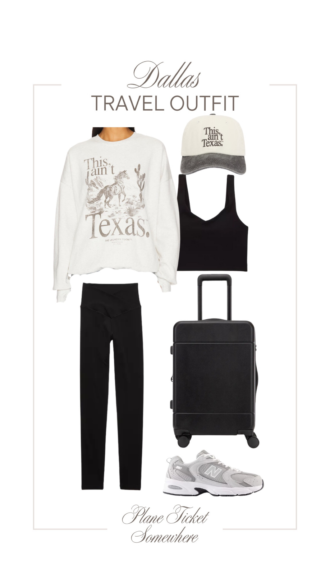 The cutest themed Dallas travel outfit! So comfy but so adorable and chic.  

 #LTKActive #LTKStyleTip #LTKTravel