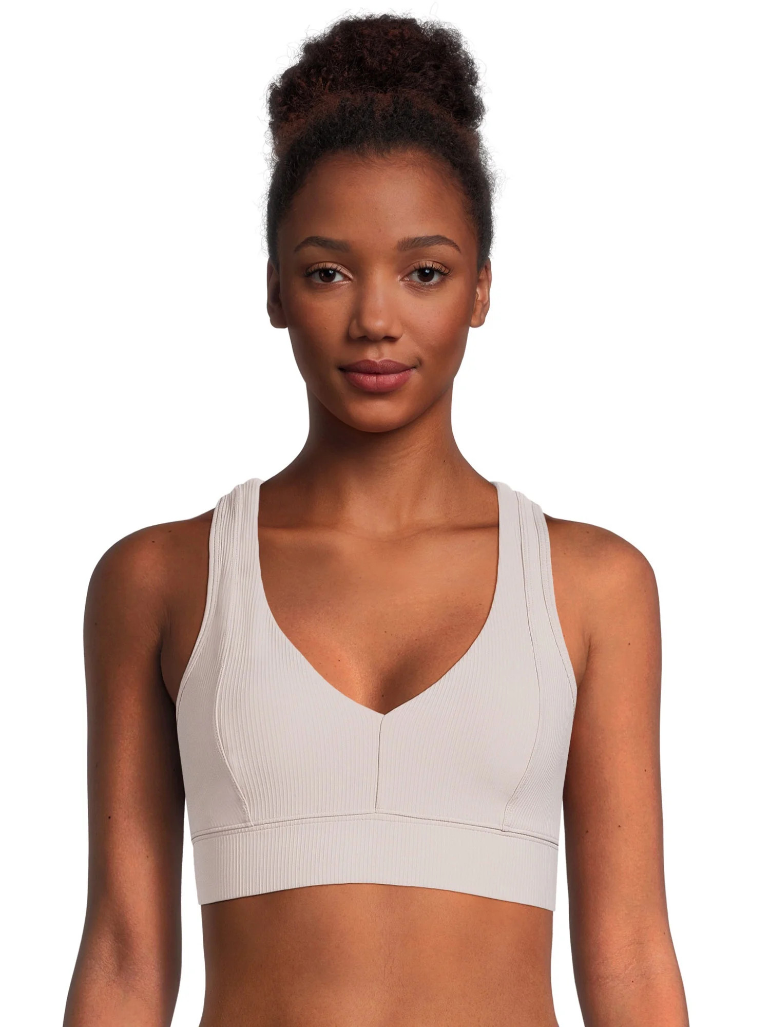 Avia V-Neck Rib Sports Bra for Women, Medium-Impact, S-3XL | Walmart (US)