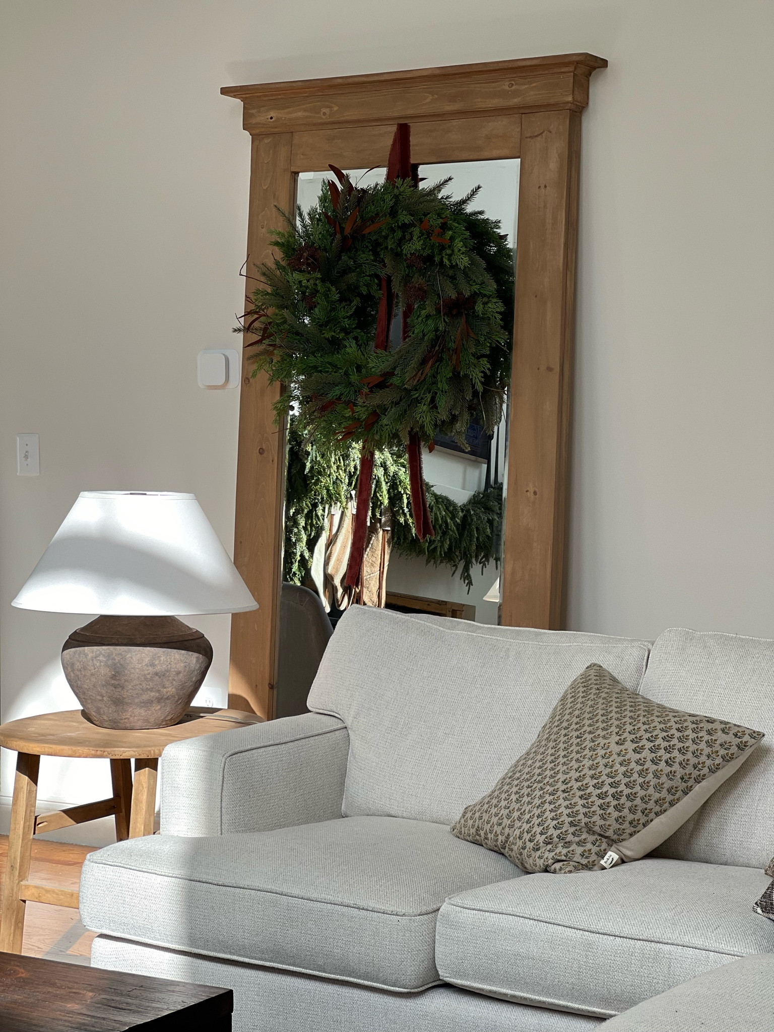 Real touch cedar wreath with berries. Velvet frayed ribbon. Floor woodframe mirror.

Added this oversized wreath to our large floor mirror using a bathroom suction cup hook !

, amaozn find, amaozn home, Christmas, the best wreath, realistic cedar wreath, cypress with berries, arhaus 

#LTKHome #LTKStyleTip #LTKHoliday