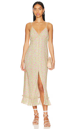 Quincy Midi Dress in Pink Lemonade Multi | Revolve Clothing (Global)