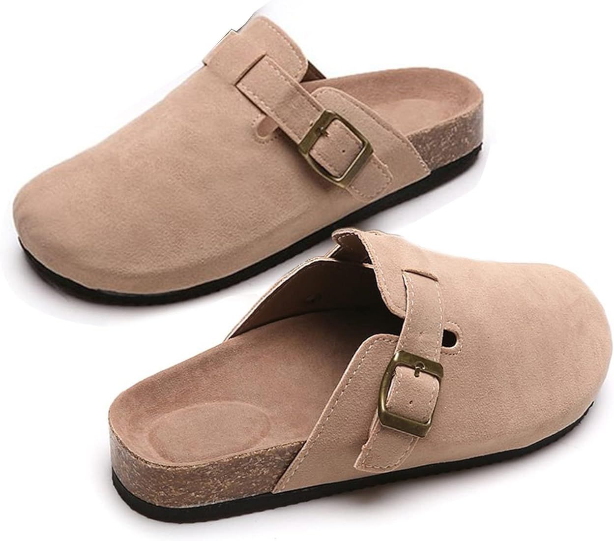 Boston Cork Clogs for Women - Unisex Suede Potato Shoes Adjustable Buckle Slip on Clogs for Women Me | Amazon (US)