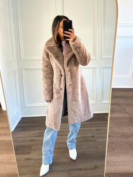 Cute and cozy amazon fur jacket! Wearing size xx-small. #Founditonamazon #amazonfashion #inspire #womensstyle Amazon fashion outfit inspiration 

#LTKstyletip #LTKfindsunder100 #LTKSeasonal