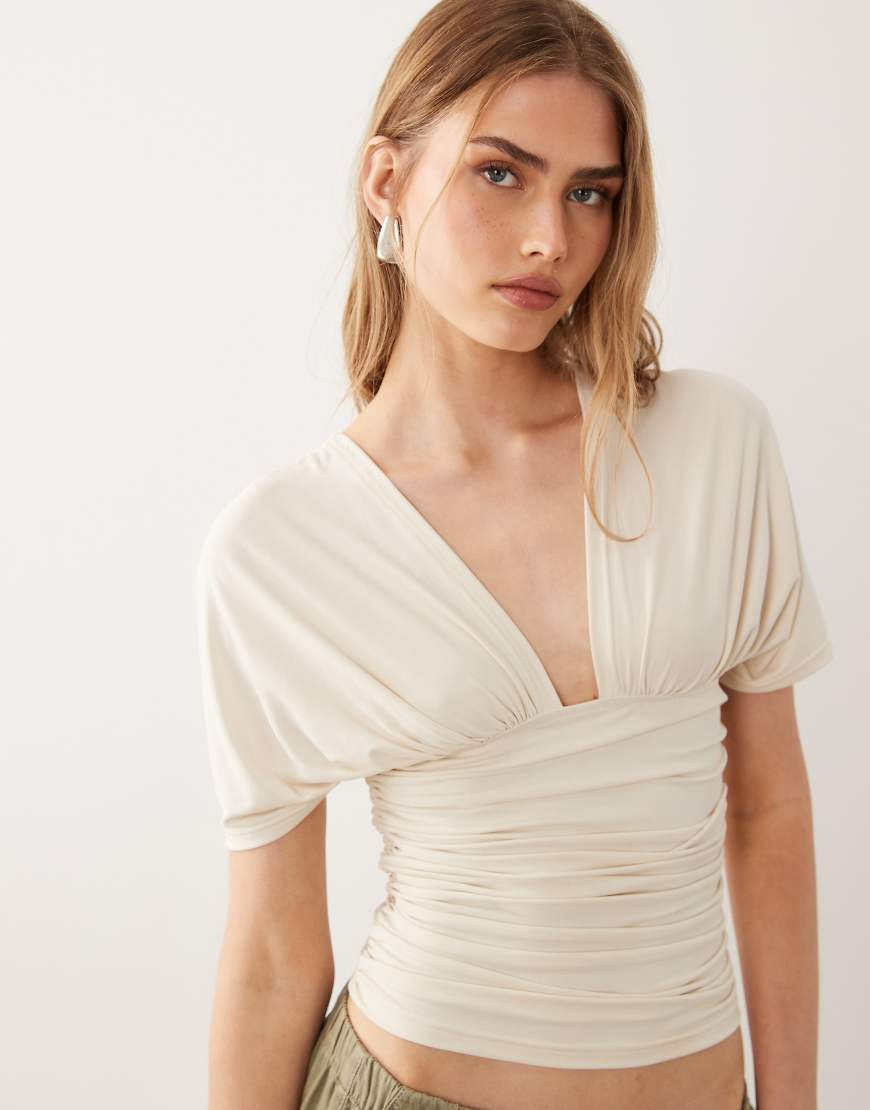 Motel Vernia batwing cupro in cream-White | ASOS (Global)