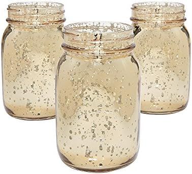Gold Painted Mason Jars - Bulk Set of 12 Glass Decorative Jars - Wedding, Centerpiece and Home De... | Amazon (US)