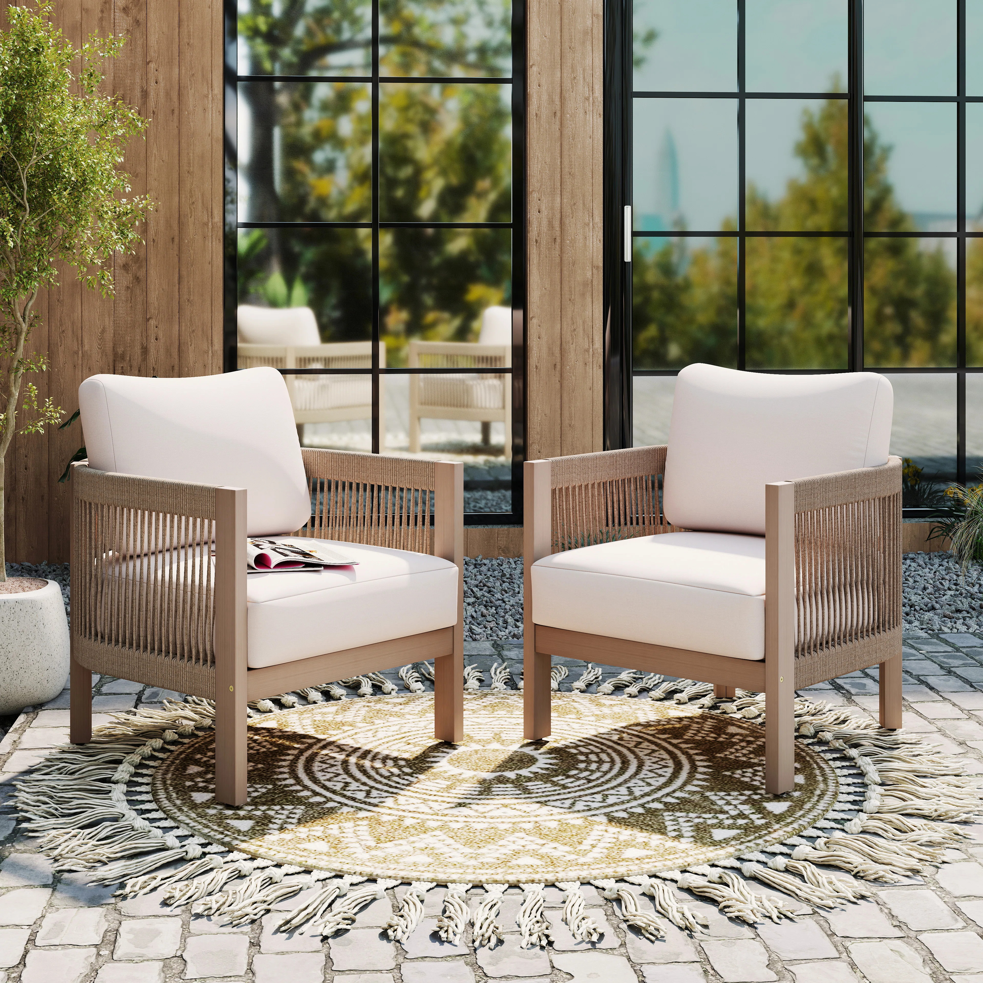 Outdoor 2-peice Solid Wood Chair | Wayfair North America