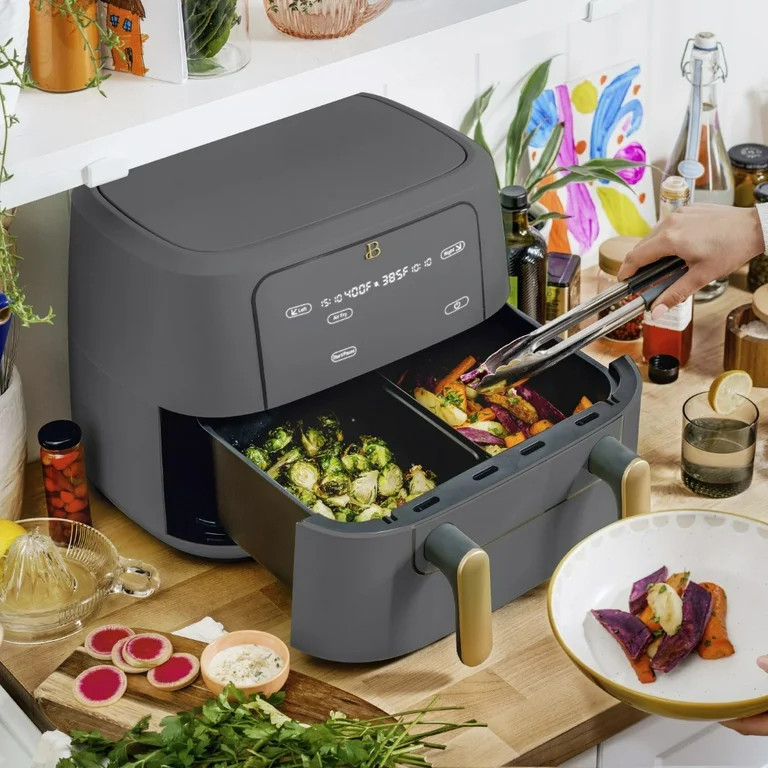 Beautiful 9QT TriZone Air Fryer, Oyster Grey by Drew Barrymore | Walmart (US)